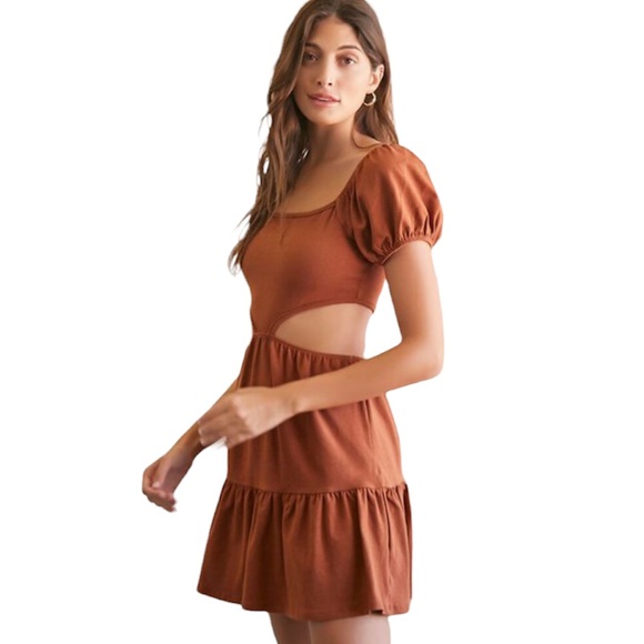Forever 21 L Cutout Florence Hem Mini Dress - Picture 2 of 6